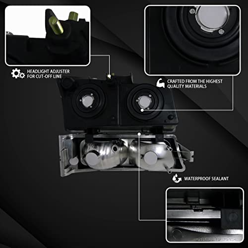 Autozensation Compatible With 2003-2007 Chevy Silverado 2003-2006 Chevy Avalanche Headlight Smoke + Bumper Lights Lamps W/Clear Reflector L + R Pair #TOP3