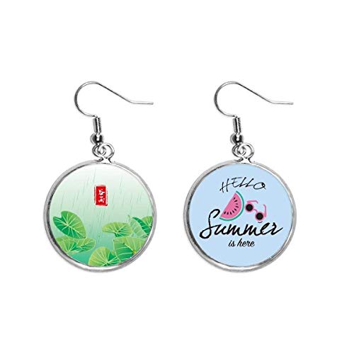 Pendientes de sandía con diseño circular para el lóbulo inspirados en el verano