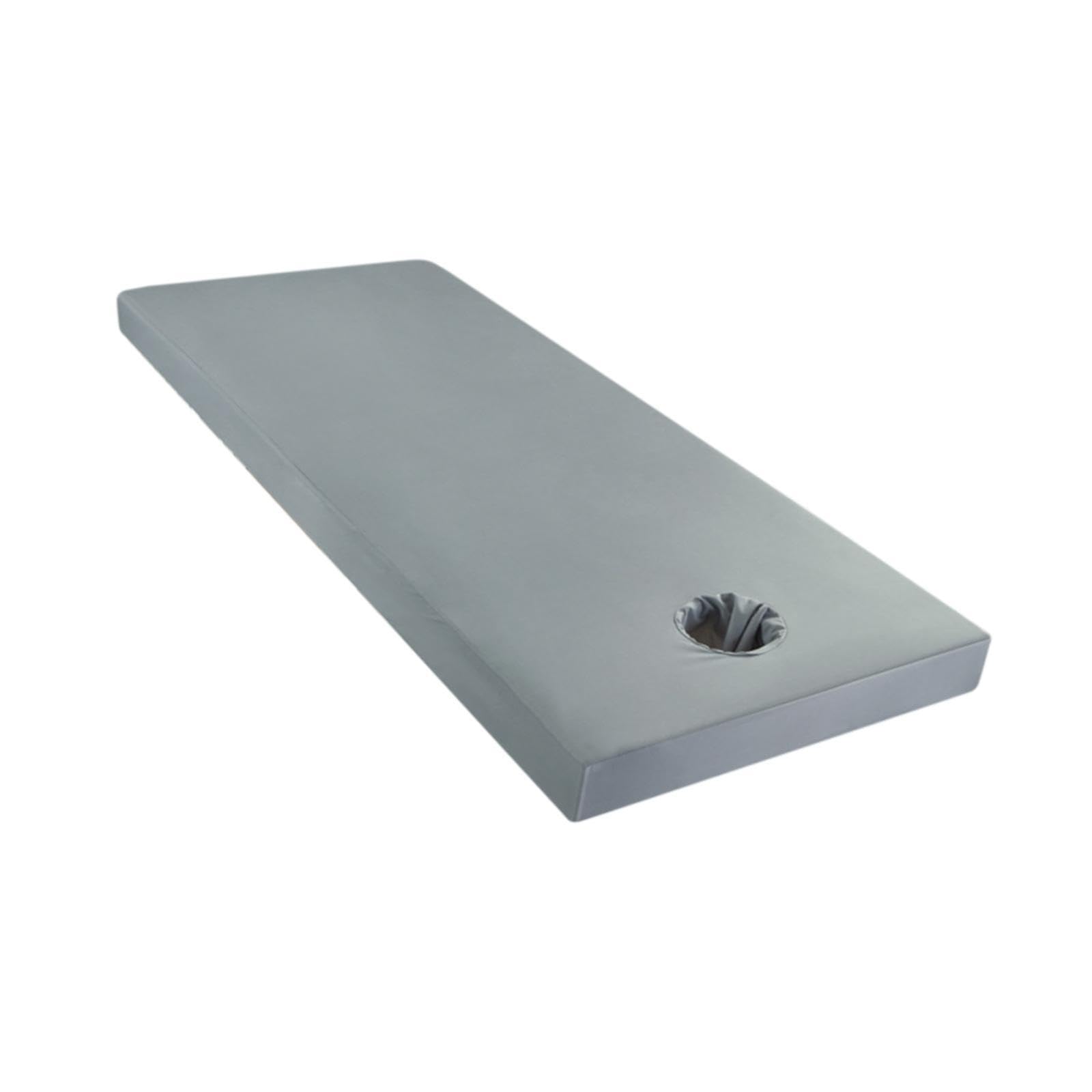 Zambuph Waterproof Massage Sheet Cover Designed With High Resilience Supporting Professionals In Beauty Industry Resuable Waterproof Face Hole Fitted Sheet, grey, 80x190cm