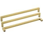 Goldenwarm 5Pack Gold Wardrobe Door Handles 320mm Hole Centers Gold Kitchen Cabinet Handles Kitchen Cupboard Door Handles Modern Square Gold Handles for Kitchen Cabinets Wardrobes Drawers