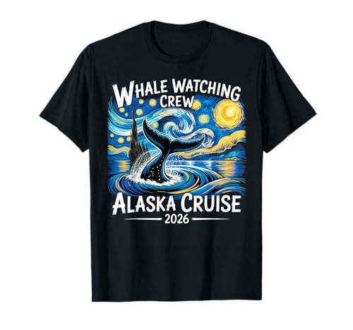 Whale Watching Crew Alaska Cruise 2026 in Starry Night T-Shirt