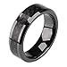 SOMEN TUNGSTEN 6mm 8mm Black Ceramic Ring Black Carbon Fiber Inlay Wedding Band Men Women Size 5-14
