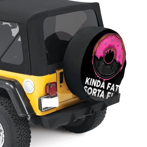 Kinda Fit Sorta Fat Funny Donut Weight Gym Spare Tire Cover, Wheel Cover with Wolf Print Waterproof Dust-Proof Universal Fit 15 inch2