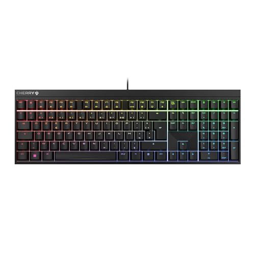 CHERRY MX 2.0S Clavier Gaming filaire avec éclairage RVB, disposition française (AZERTY), MX RED Switches, Noir