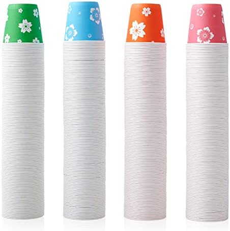 LITOPAK 400 Pack 3oz Disposable Bathroom Cups, Colorful Disposable Mouthwash Cups, Small Disposable Cups, Mini Paper Cups for Parties, Picnics, Barbecues, Travel and Events.