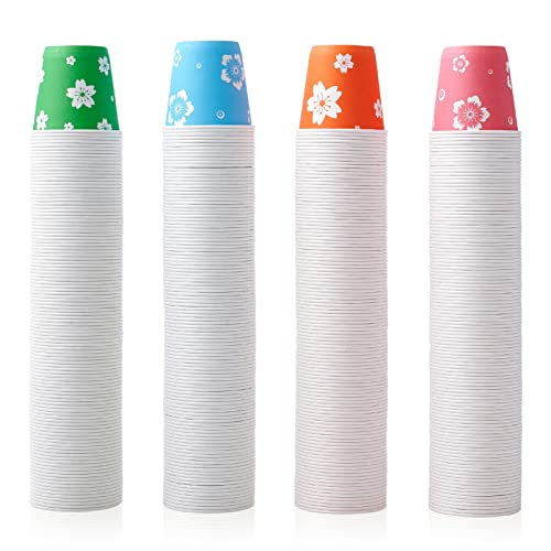 LITOPAK 400 Pack 3 oz Disposable Bathroom Cups Colorful Small Disposable Paper Cups for Parties Picnics Barbecues Travel and Events