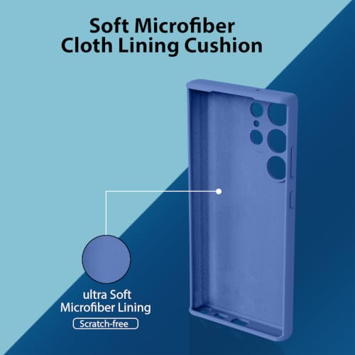 Image of LIRAMARK Liquid Silicone Soft Back Cover Case for Samsung Galaxy S22 Ultra (Midnight Blue)
