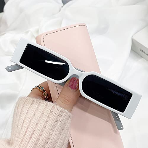 Image of 90s Retro Sunglasses Trendy Plastic Frame Small Rectangle Sunglasses Unisex Eyewear AZ9548