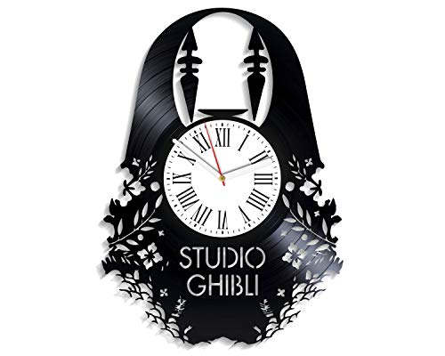 Kovides Spirited Away Art Original Clock Anime Wall Clock Large For Kids Minimalist Decor For Kids Room For Boys Girls Ghibli Clock Vintage Vinyl Record Clock #TOP21