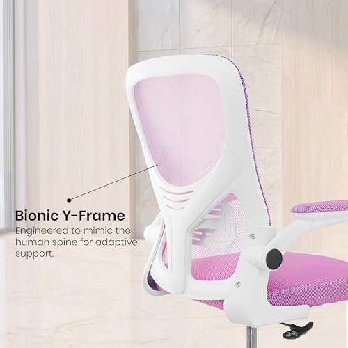Image of Casa Copenhagen Pink White | Mid Back Imported Mesh Fabric Boss Office Chair | Y Design Ergonomic Back Support | 2D Aero Design Adjustable Armrests | Synchro Tilt Lock Mechanism
