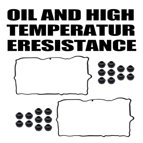 Image of HiSport VS50652R Engine Valve Cover Gasket Set 3.7L V6 - Compatible with Dodge Dakota Durango Nitro Ram 1500 Jeep Commander Grand Cherokee Liberty Mitsubishi Raider Ram 1500 Dakota 2005-2012