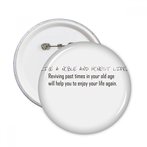 Badge bouton Slogan Noble et Honest Life décoration vêtements taille M