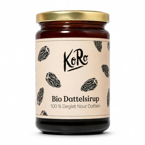 KoRo - Bio Dattelsirup 500 ml - Ideale Zuckeralternative - Karamellähnliches Aroma - Ohne Zusatz von Zucker und Konservierungsstoffen - Aus aromatischen Deglet Nour Datteln