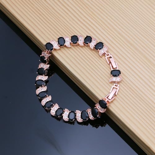Image of LMXXVJ Fashion Tennis Bracelet Created Emerald White Gold Plated Charm Bracelet Gifts Jewelry for Women