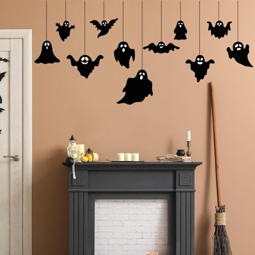 Autocollants fantômes noirs pour décoration de cheminée et fenêtres - 4