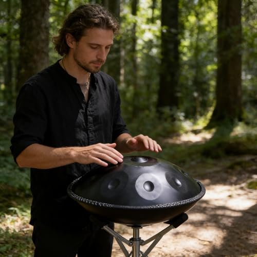 Handpan Negro de 9 Notas Acero Inoxidable Profesional miniatura 4