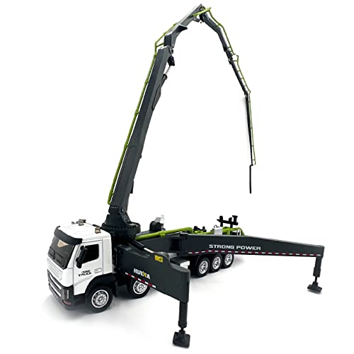 Gemini & Genius Concrete Pump Truck Alloy 1-50 Die-cast Heavy Duty Wheeled Construction Vehicle Toys Collectible for Kids and Decoration for House