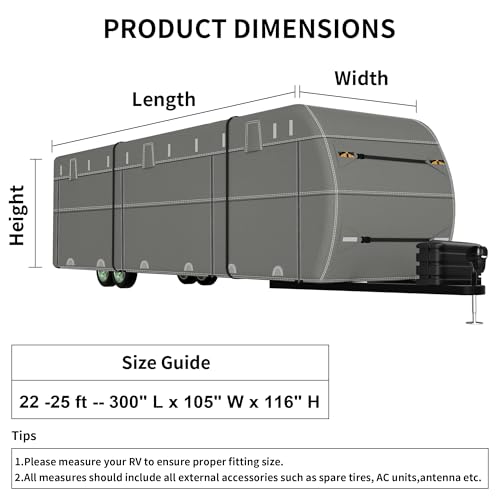 Weize RCA-1312 Travel Trailer Cover, Waterproof And Camper Rv Cover Non-Woven Fabric thumb #5