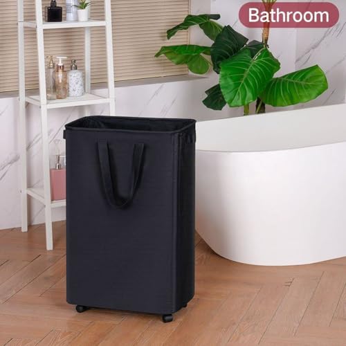 Panier à linge pliable avec roulettes pour ranger les petits espaces - 4