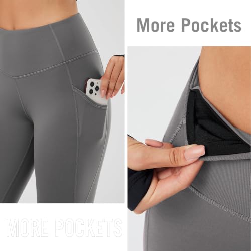 Image of baleaf Women's Fleece Lined Leggings, High Waisted | Thermal Warm Winter Tights, Thick Yoga Pants, Cold Weather, with Pockets
