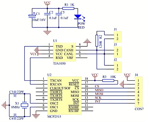 WWZMDiB 3 peças MCP2515 CAN Bus Module Board TJA1050 Receptor SPI Módulo para 51 MCU ARM Controller