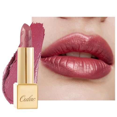 OULAC Pintalabios Rosa Brillo Metálico, Brillo 3D de Larga Duración, Barras de Labios de Alta Pigmentación y Cobertura Total, Fórmula Cremosa e Hidratante, Vegan, 4.3 g, (01) Cosmopolis