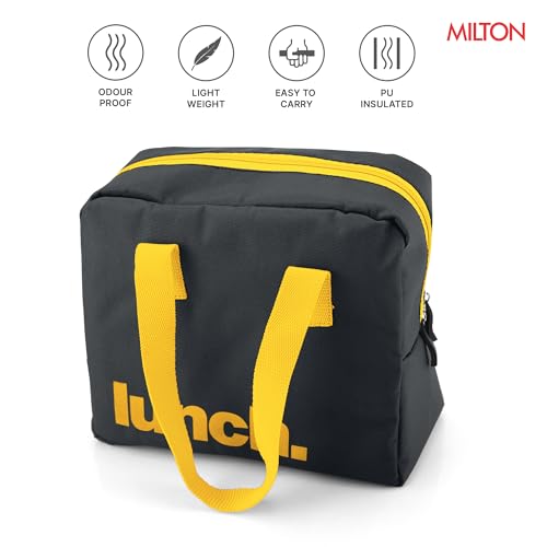 Image of MILTON The Lunch Bag | Insulated Tiffin Bag for Office, Men & Women | Eco-Friendly, Durable & Spacious | Fits Lunch Box & Bottle | Multi-Use Bag for School & Travel | 2.56 L - Black