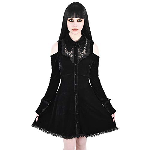 Preisvergleich Produktbild Killstar Samt Minikleid - Dead Silent Schwarz S