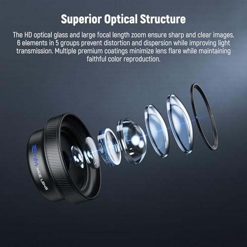 NEEWER 18mm Wide Angle Lens with 17mm Threaded Phone Camera Lens Clip, 100° FOV, 0.75X Magnification, 6 Elements in 5 Groups, Compatible with iPhone Android Samsung for Mobile Photography, LS-72 by NEEWER - Image 5