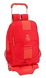 Carro extensible extraíble Real Madrid CF - Mochila con Ruedas, Rojo, 44 cm