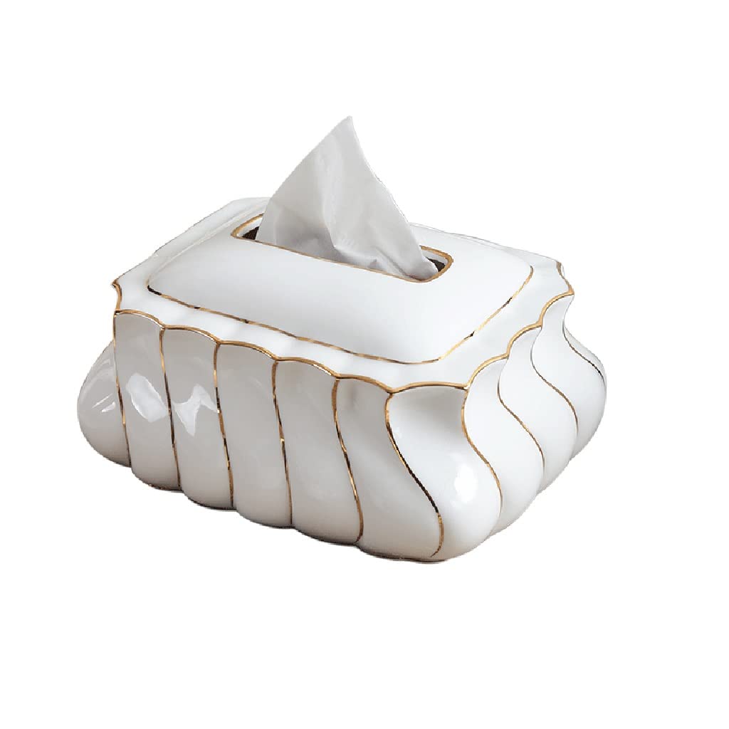 Boîte à mouchoirs de table et rangement ménager en plastique blanc
