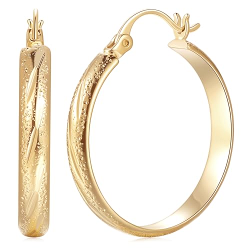 Yiidcii Gold Hoop Earrings for Women 14K Gold Earrings for Women