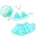 YONKINY 3 Piezas Niña Bikini Conjunto Linda Color Sólido Bañador de Dos Piezas Verano Playa Bebés Traje de Baño De Falda Tul con el Casquillo Swimsuit Beachwear (Azul, 130-9-10 años)