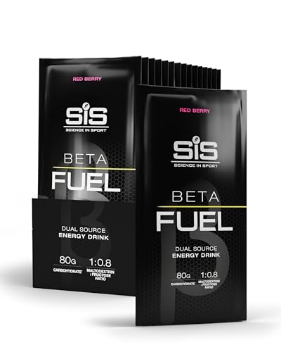 Science in Sport Beta Fuel 80 Bebida Energética en Polvo 15 x 82g Baya Roja - Polvo isotónico para bebidas con 80g de carbohidratos, fuente ideal de energía para atletas de resistencia.
