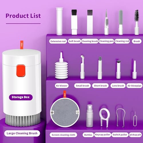 Image of Cerlink 20 in 1 Multifunctional Cleaner Kit. Keyboard Cleaning Brush, Headphones Cleaner Kit for AirPods, Multi-Tool for Cleaning Laptop,Keyboard,Earbuds,Camera,Phone