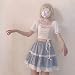 Cute Skirts for Women Teen Girls High Waist Lolita Kawaii Vintage Layered Lace Party A-line Mini Skirt (Blue)