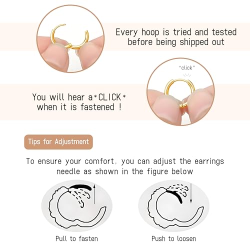 Cartilage Daith Earrings For Women Small Gold Hoop Hypoallergenic Helix Piercing Huggie Titanium 14k Surgical Steel Diamond Implant Cubic Zirconia Jewelry4
