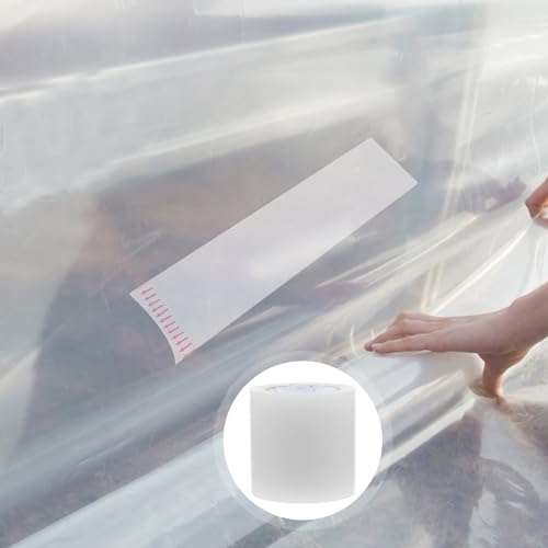 Gatuida Greenhouse Film Tape Patch Greenhouse Covering Tape Duct Heavy Duty Clear Uv Garden Nursery Membrane Heavy Duty White Duct Tent Tarpaulin 100mm - Image 3
