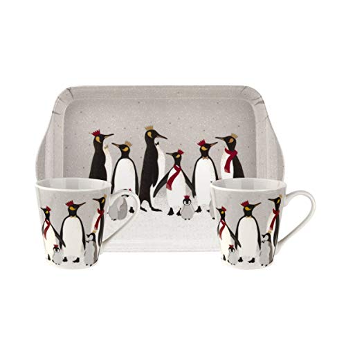 Portmeirion Home & Gifts X0011658945 Juego de taza y bandeja de pingüino, cerámica
