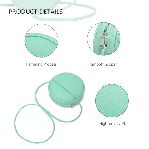 Image of Circle Crossbody Bag for Women NYLON Circle Purse with Zipper Adjustable Knot Shoulder Straps