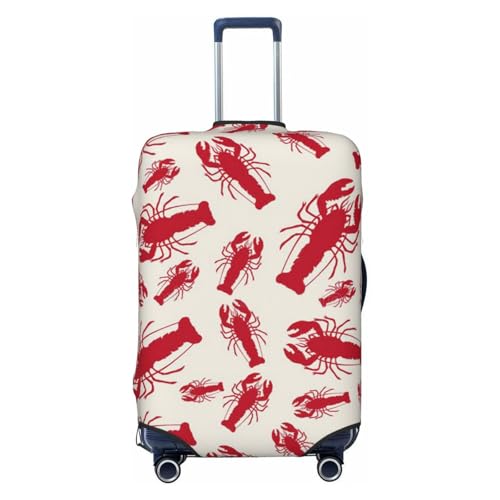 Red Lobster Print Suitcase Cover Luggage Protector Washable Elastic Fashionable Travel Gear Cover