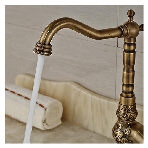Grifo antiguo de latón para baño que evita salpicaduras en lavabos 4