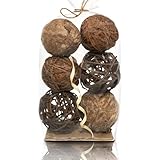 YOKUJITU Decorative Balls for Bowls, 3.5 Inch Set of 6, Vase Fillers for Centerpieces, Bowl Fillers for Home Decor, Wicker Rattan Ball Natural Decorative Spheres Orbs Decor for Party Wedding(Brown)
