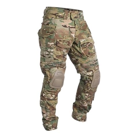 IDOGEAR OUTDOOR Tactical Men's G3 Combat Pants with Knee Pads Camouflage Pants Outdoor Pants for Hunting Fishing Paintball(camo,34W x 32L) Cover