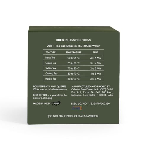 Image of Celeste Digest, Ginger Mint Tea with Lemon | 15 Pyramid Green Tea Bags | 100% Natural Ingredients