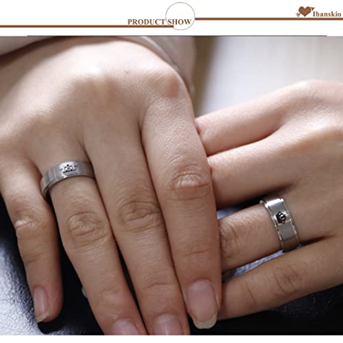 Personalized Photo Crown Ring for Couple Her King His Queen Family Custom Patterns Inside Engraved Text Promise Brithday Gift Titanium Steel Silver Gold Black 8mm 6mm2