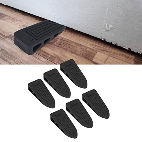 Cuñas de tope de puerta de goma apilables con base flexible para protección 8