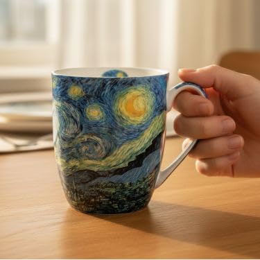 Taza McIntosh Van Gogh Starry Night de porcelana fina miniatura 2