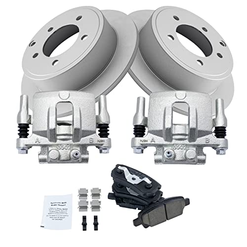 Image of TRQ Rear Ceramic Brake Pad and Rotor Set Coated