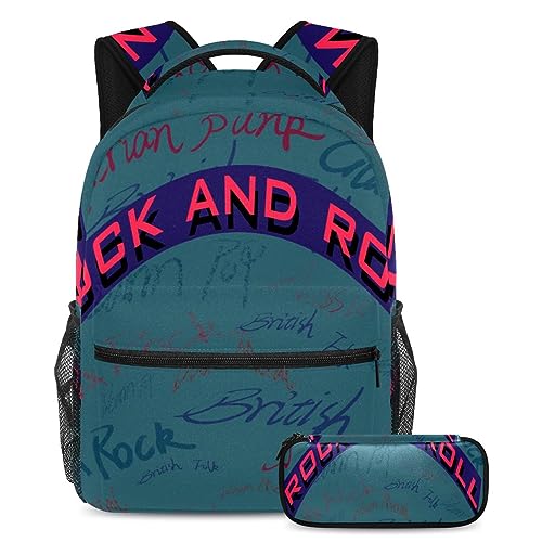Sacs à dos Daypack pour enfants et adolescents, set scolaire multicolore Rock and Roll